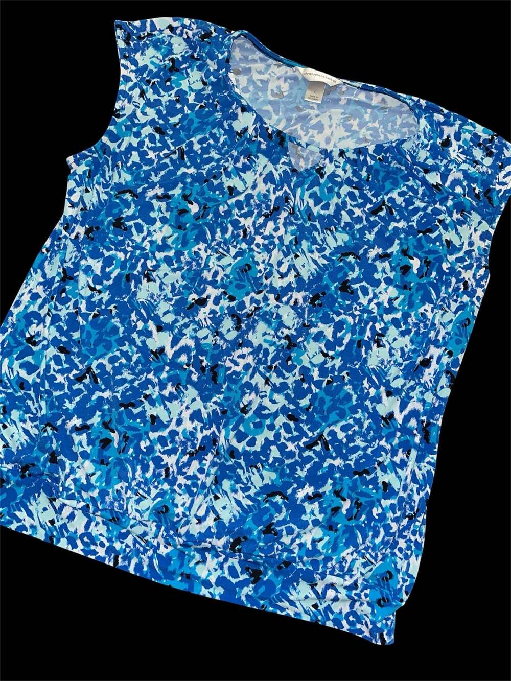 Christopher & Banks Blue Sleeveless Blouse Size L - Picture 3 of 12